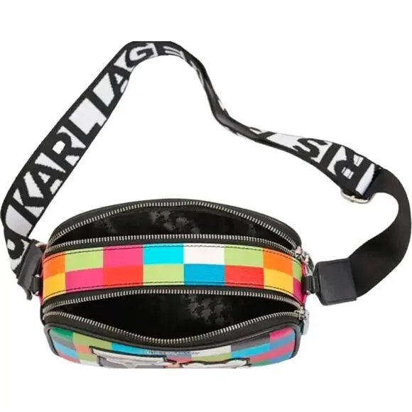 NWT Karl Lagerfeld Paris Maybelle Multicolor Crossbody Camera Bag Purse Handbag - Picture 6 of 9